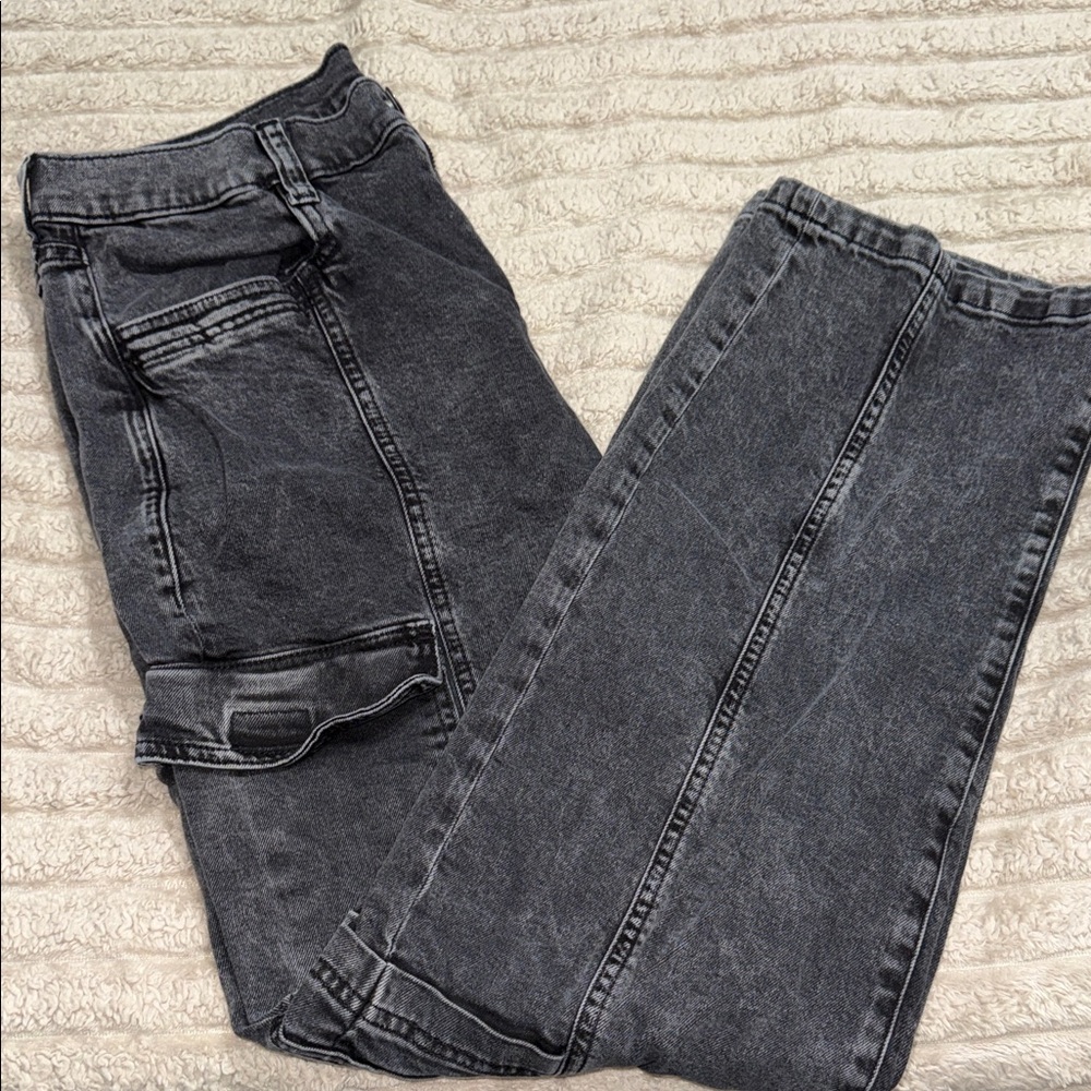 GAP Black Washed Cargo Jeans
